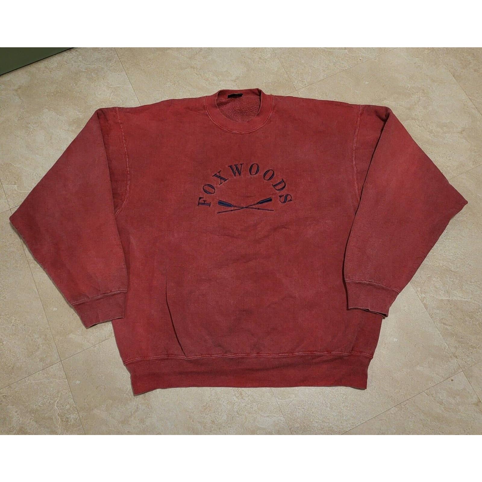 Vtg Foxwoods Casino Mens Size 2xl Usa Made Embroidered Heavyweight Sweatshirt